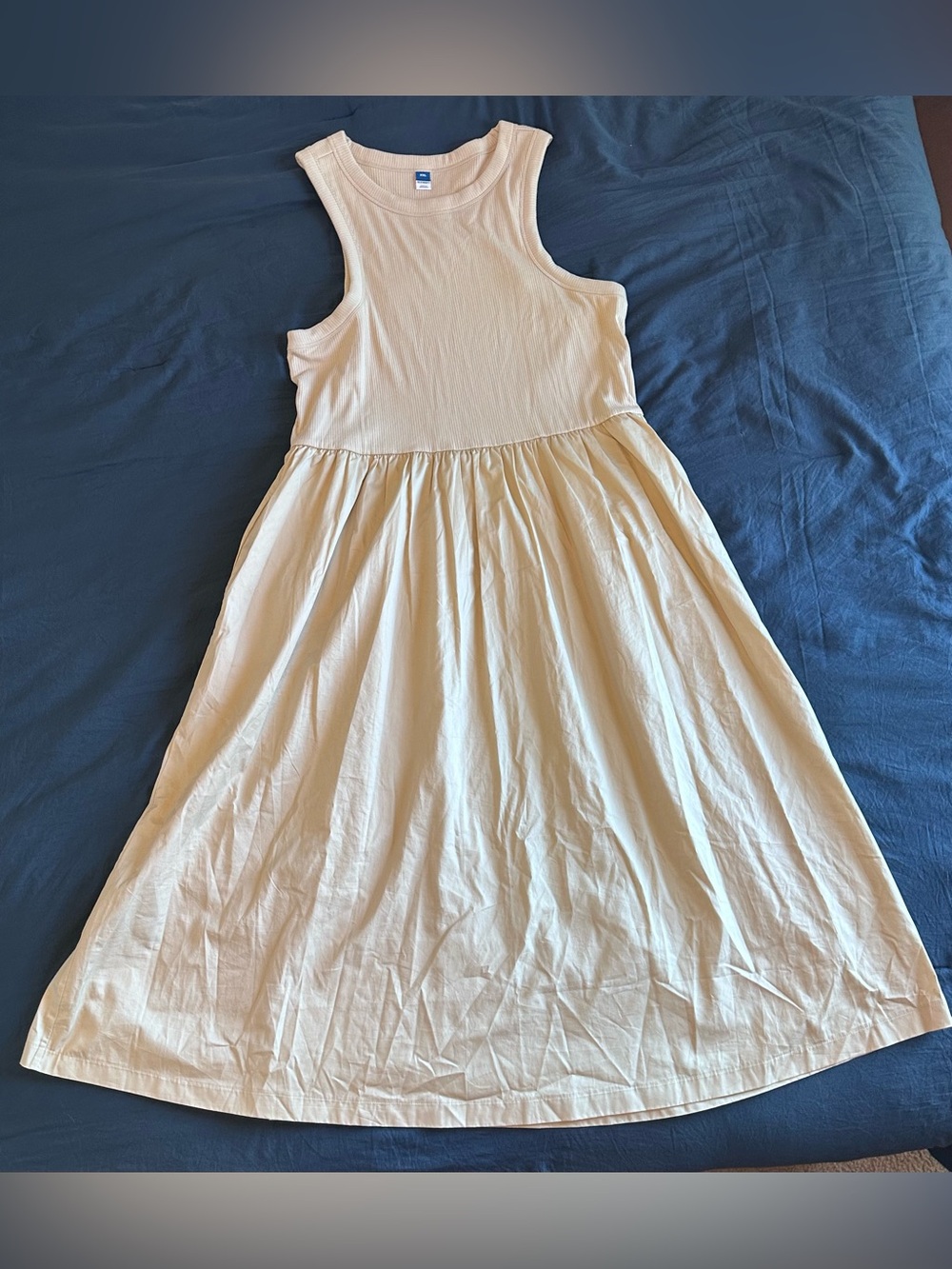 Old Navy Cream Sleeveless Tank Dress - Size XXL
